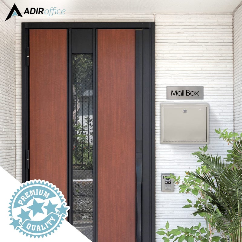Adir Corp. Adir Metal Suggestion Box with Lock and Slot  Wall Mount Deposit Box for Payments and Checks  Office Mail Box for Employees  Mailbox for House  Safe Drop Box with Keys - 3x10x12 Inch Beige - Image 4